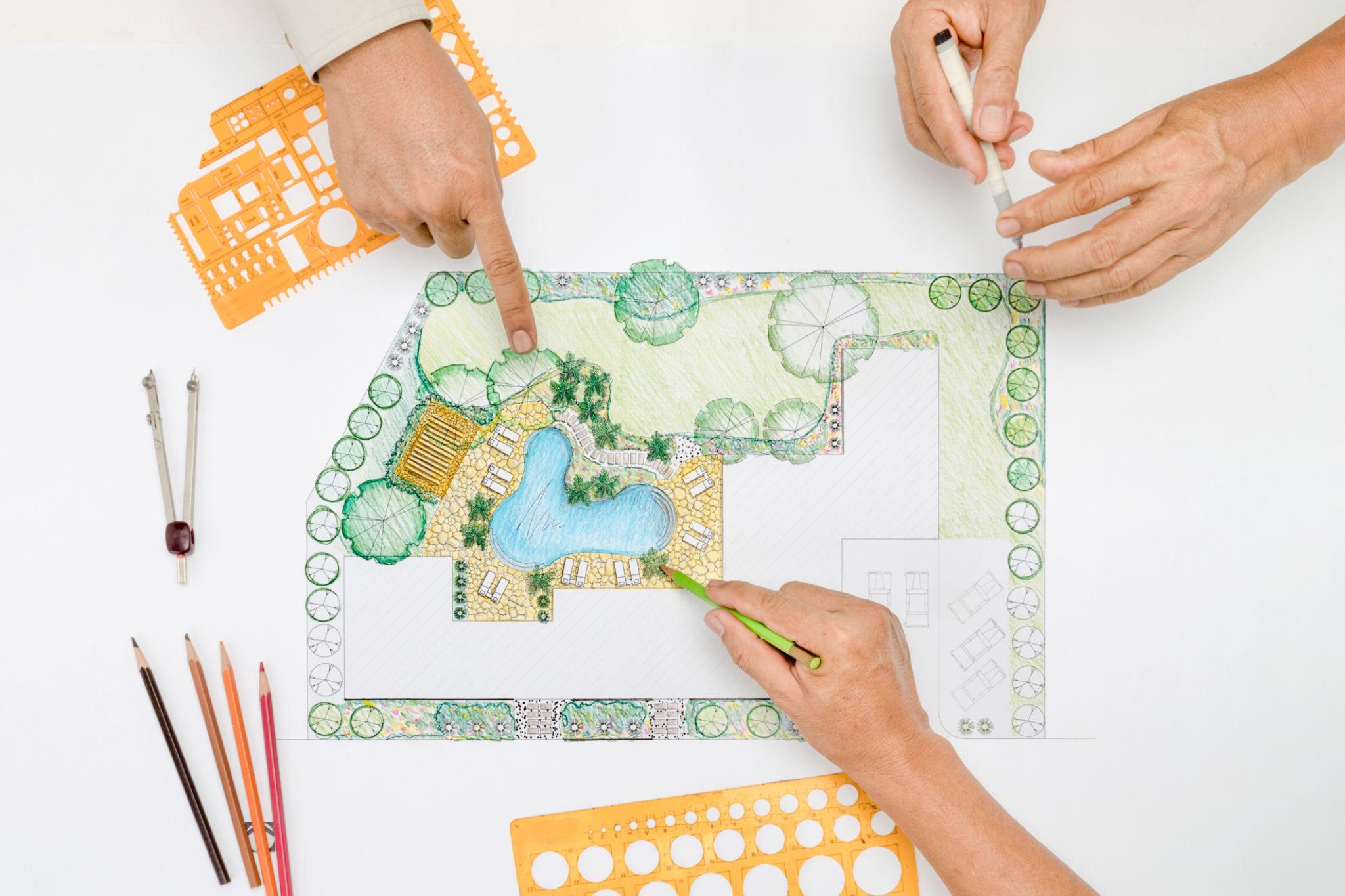 Landscape design plan for a residential yard